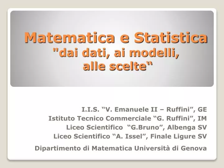 matematica e statistica dai dati ai modelli alle scelte