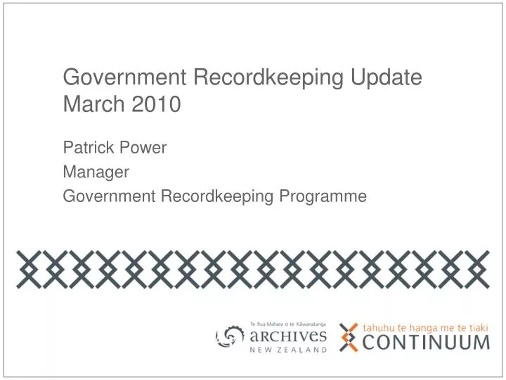 patrick power manager government recordkeeping programme