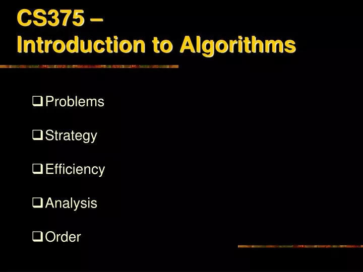 cs375 introduction to algorithms