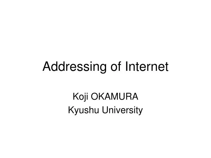 addressing of internet