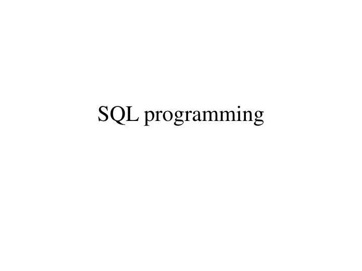 sql programming