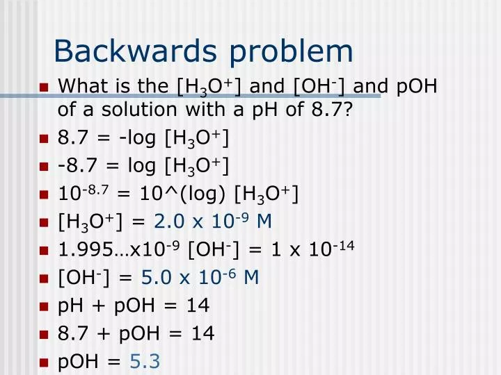 backwards problem