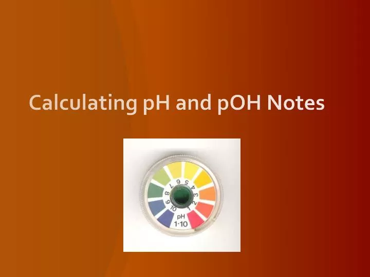 calculating ph and poh notes