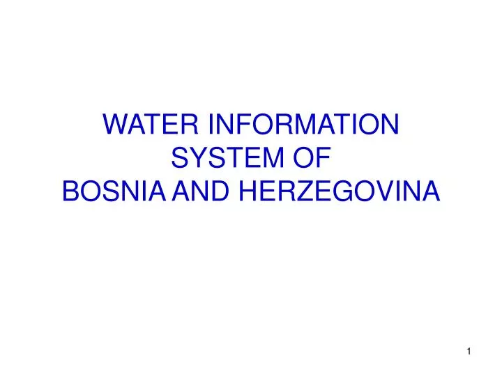 water information system of bosnia and herzegovina
