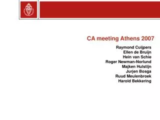 CA meeting Athens 2007