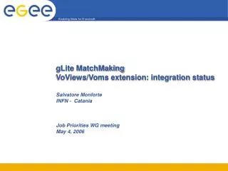 gLite MatchMaking VoViews/Voms extension: integration status