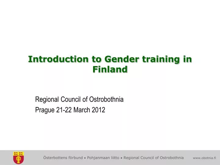 introduction to gender training in finland