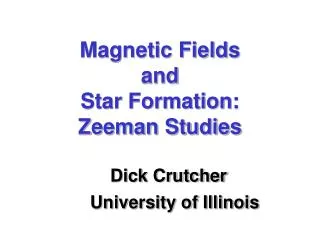 Magnetic Fields and Star Formation: Zeeman Studies