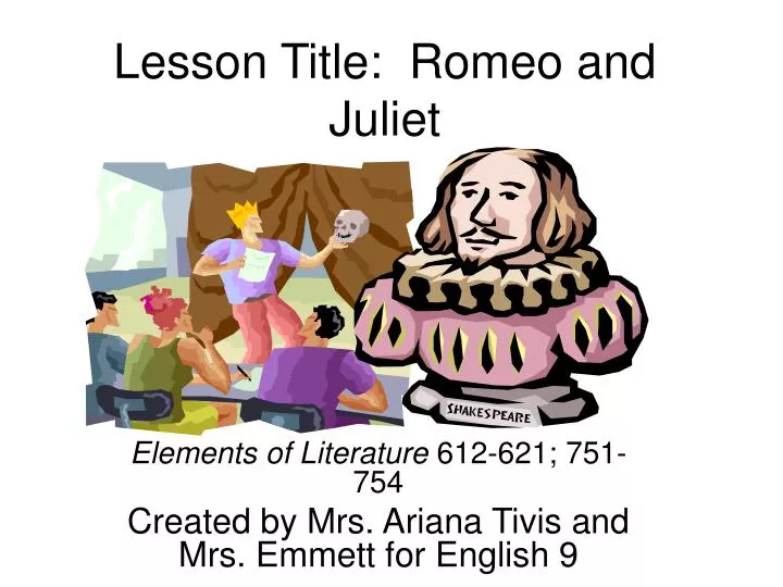 lesson title romeo and juliet