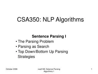 CSA350: NLP Algorithms