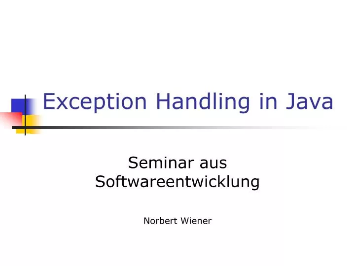 PPT - Exception Handling In Java PowerPoint Presentation, Free Download ...