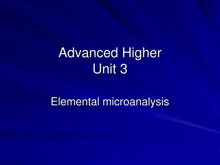 advanced higher unit 3