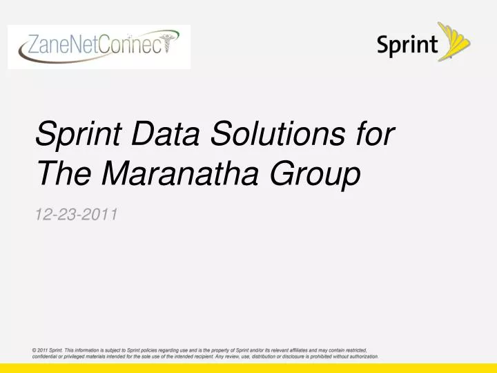 sprint data solutions for the maranatha group