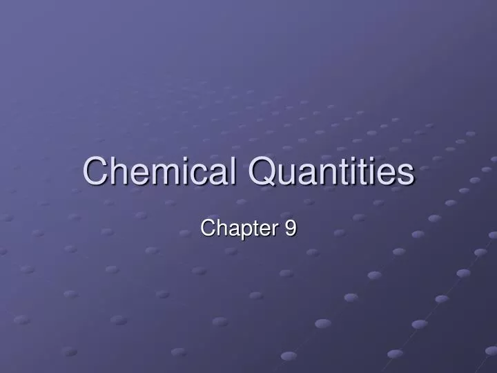 chemical quantities