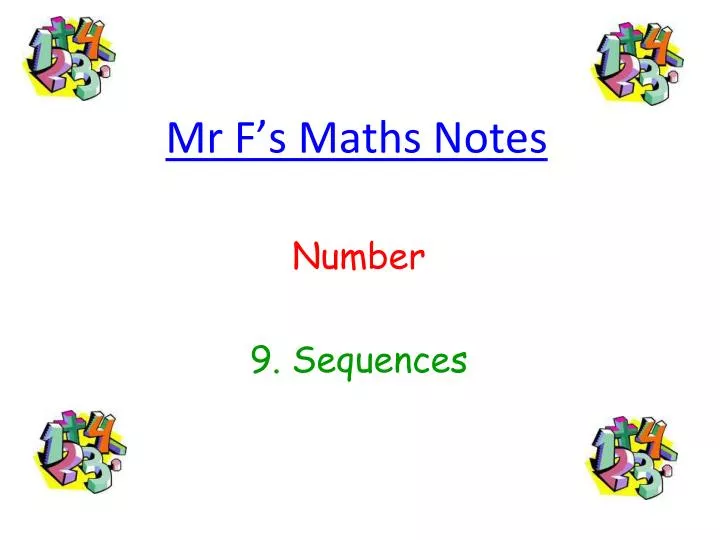 mr f s maths notes