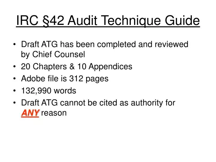 irc 42 audit technique guide