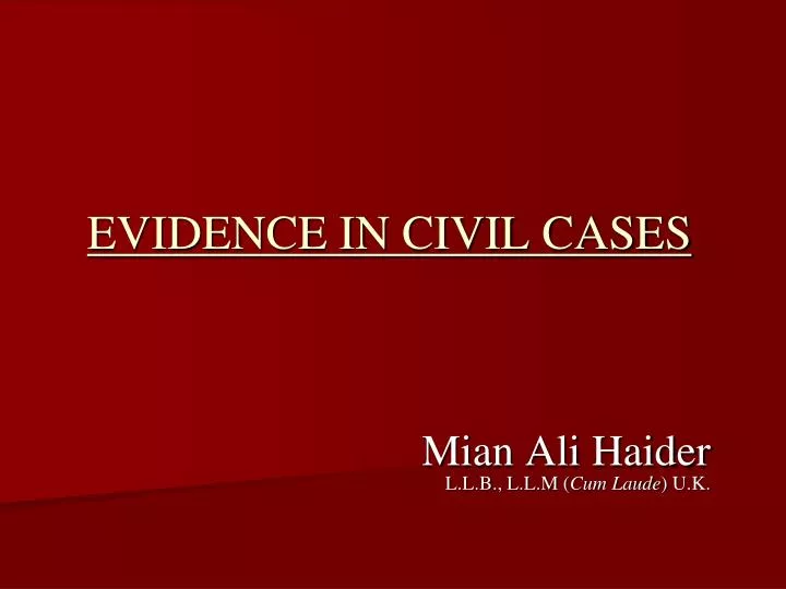 evidence in civil cases