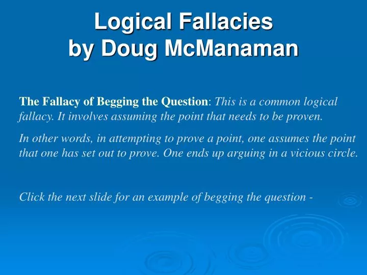 logical fallacies by doug mcmanaman