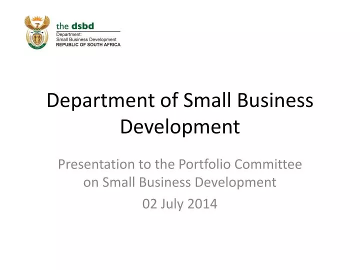 department of small business development