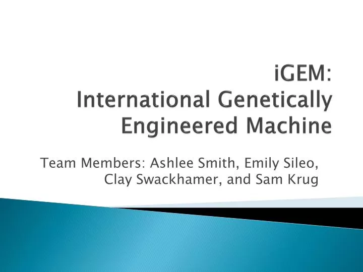 igem international genetically engineered machine