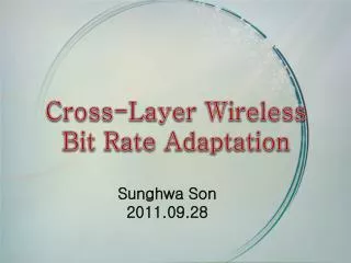 Cross-Layer Wireless Bit Rate Adaptation