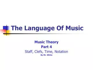 The Language Of Music