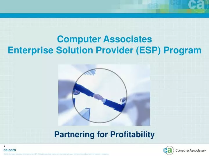 computer associates enterprise solution provider esp program