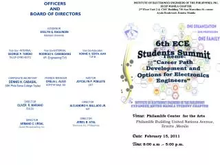 INSTITUTE OF ELECTRONICS ENGINEERS OF THE PHILIPPINES, INC. IECEP MANILA CHAPTER