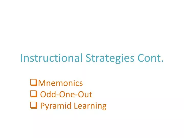 instructional strategies cont