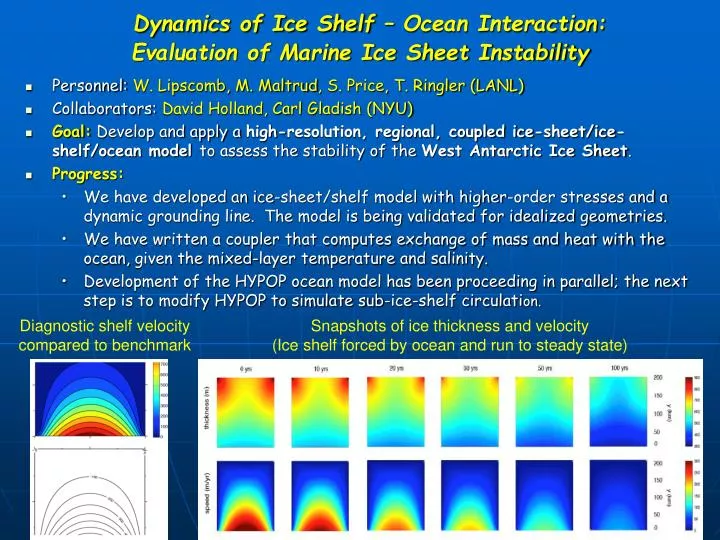 dynamics of ice shelf ocean interaction evaluation of marine ice sheet instability