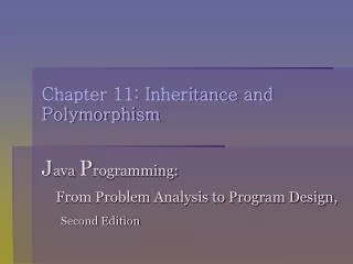 Chapter 11: Inheritance and Polymorphism