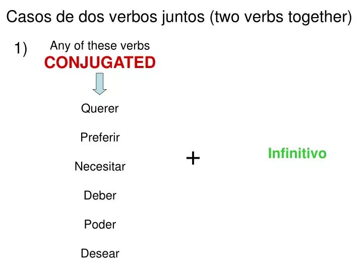 casos de dos verbos juntos two verbs together