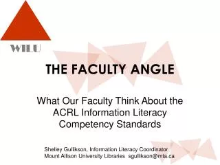 THE FACULTY ANGLE