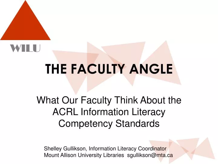 the faculty angle