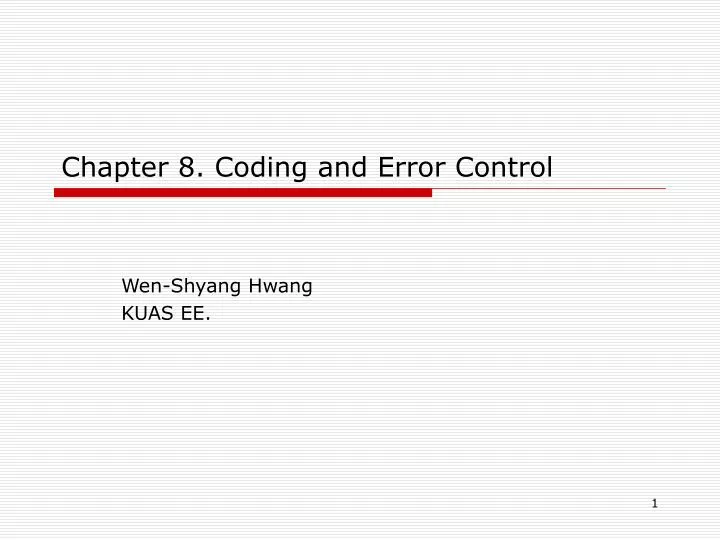 chapter 8 coding and error control