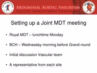 Setting up a Joint MDT meeting