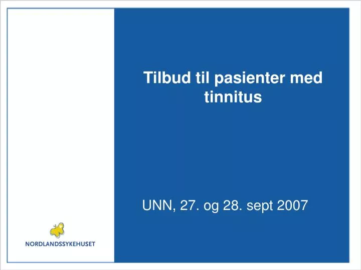 tilbud til pasienter med tinnitus