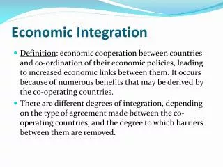 Economic Integration