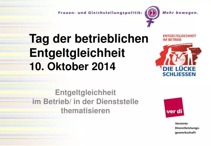 tag der betrieblichen entgeltgleichheit 10 oktober 2014