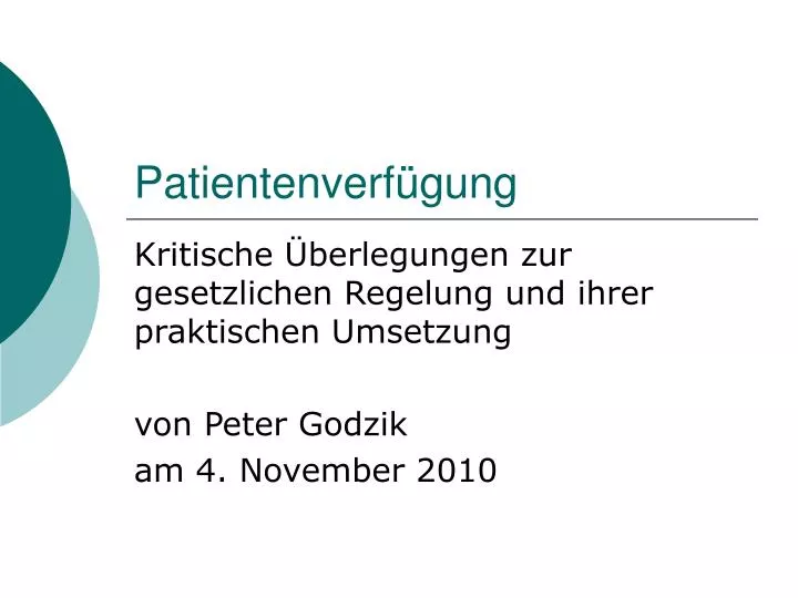 patientenverf gung