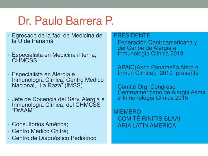 dr paulo barrera p