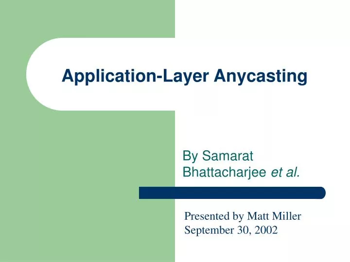 application layer anycasting