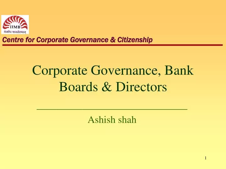 corporate governance bank boards directors