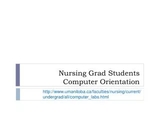 Nursing Grad Students Computer Orientation