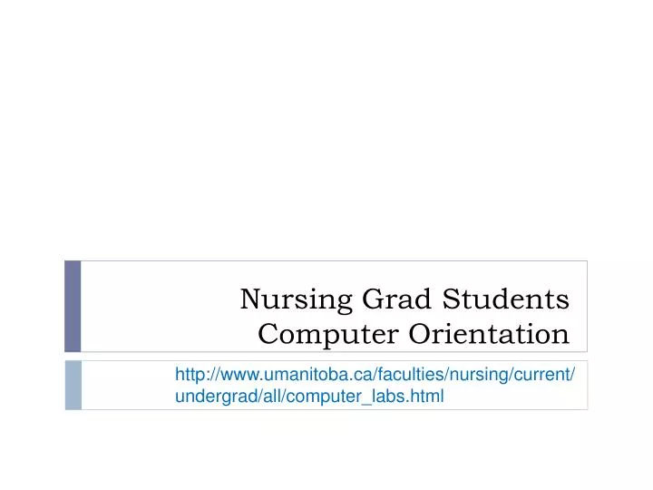 nursing grad students computer orientation