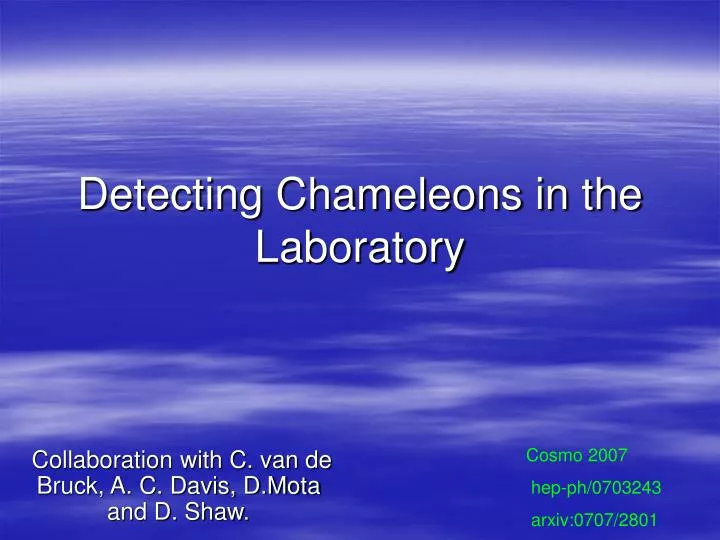 detecting chameleons in the laboratory