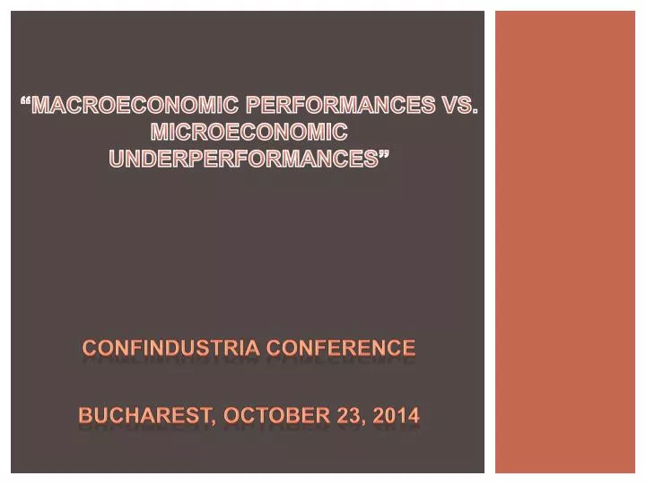 macroeconomic performances vs microeconomic underperformances