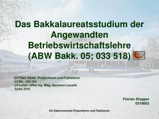 das bakkalaureatsstudium der angewandten betriebswirtschaftslehre abw bakk 05 033 518