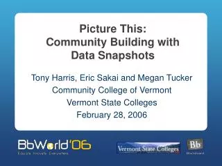 Picture This: Community Building with Data Snapshots