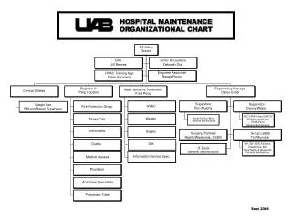 HOSPITAL MAINTENANCE 		ORGANIZATIONAL CHART